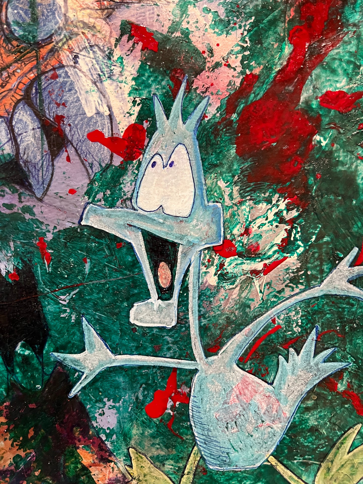 Space Duck 'n Monster Original Painting - 9"x12"