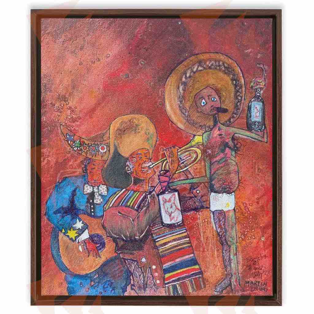 "The juggler - the gringo who stayed." 20"x24" Framed Traditional Stretched Canvas Reproduction