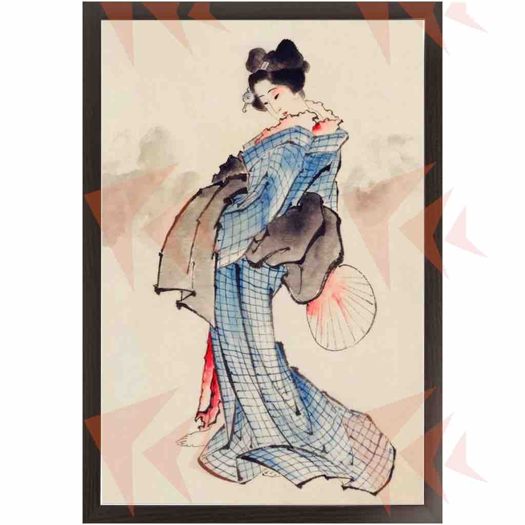 Hokusai Framed Japanese Lady - 16"x24"