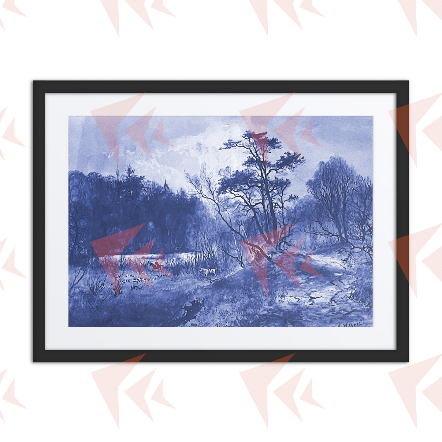 Irish Foxhunt Watercolor Reproduction - Scene 01