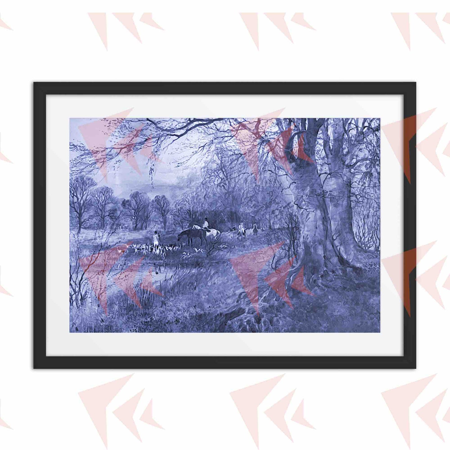 Irish Foxhunt Watercolor Reproduction - Scene 02