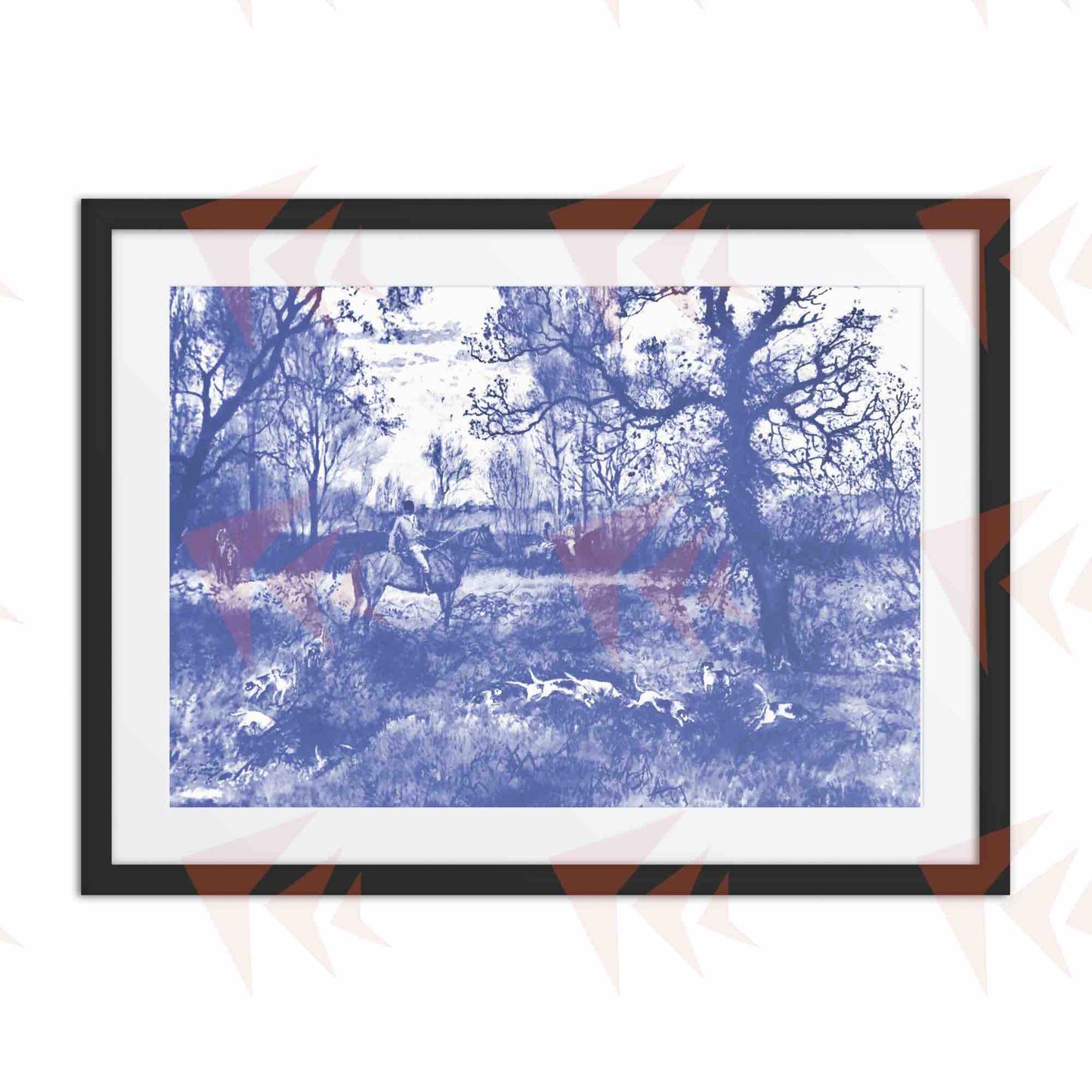 Irish Foxhunt Watercolor Reproduction - Scene 04