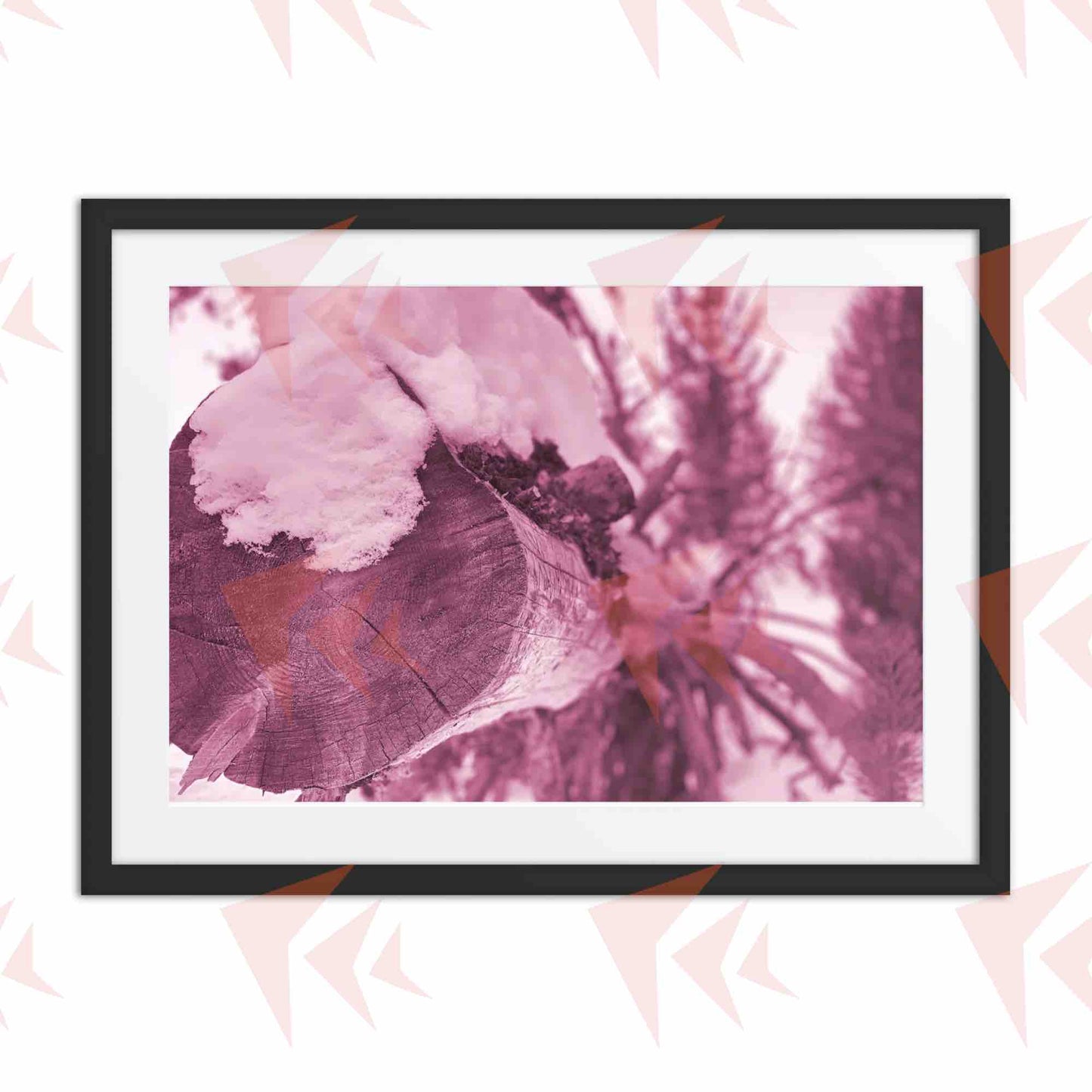 Snow-topped Log in Sun Valley - Framed Print of Original 35mm Photo