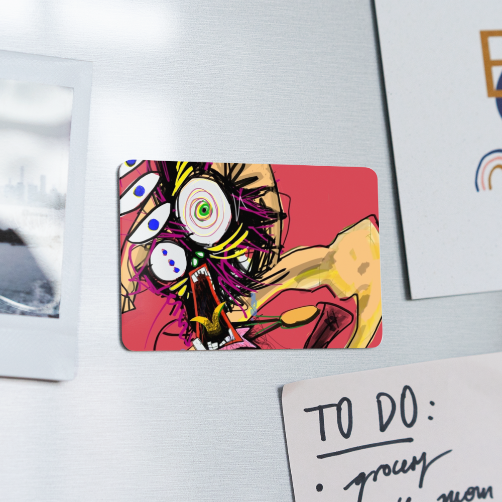 Screaming Wildman Rectangle Magnet - white