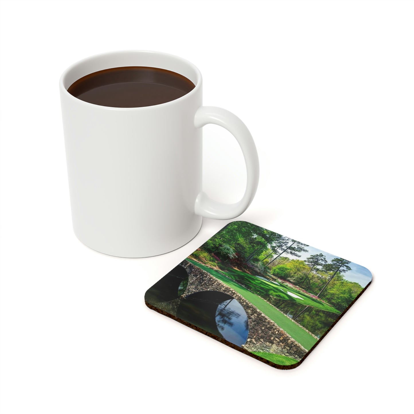 ‘Amen corner,’ Augusta, cork-backed coaster.