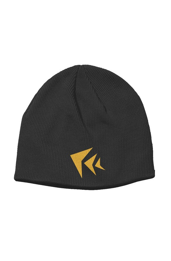 Black Organic Beanie with Yellow GC Logo