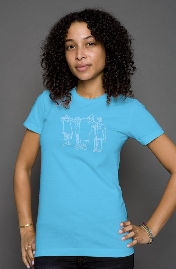 Womens Turquoise T-shirt - Gang of 4 Artwork