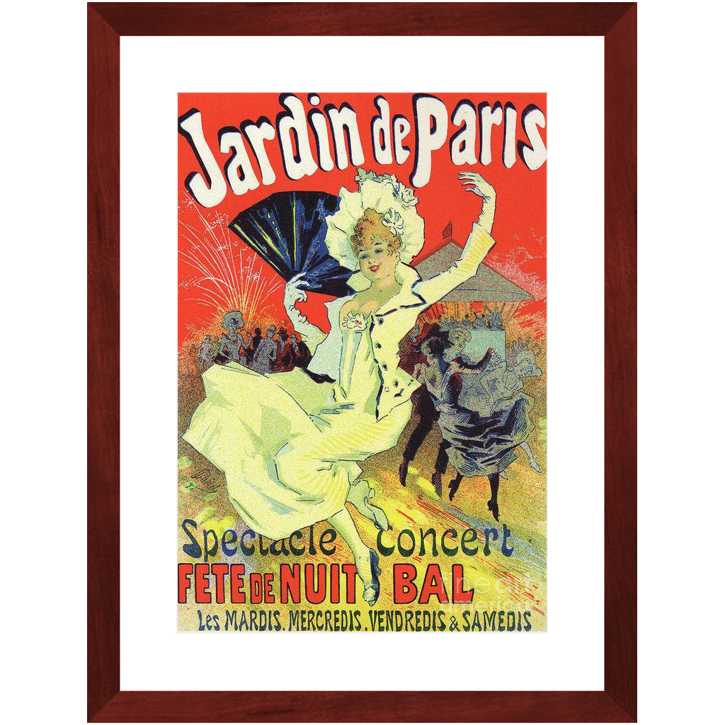 Jardin de Paris Framed Jules Cheret Framed Print - 13"x19"