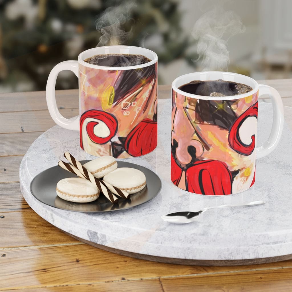 Ceramic Mug Feat. Man With Mustachio Illustration