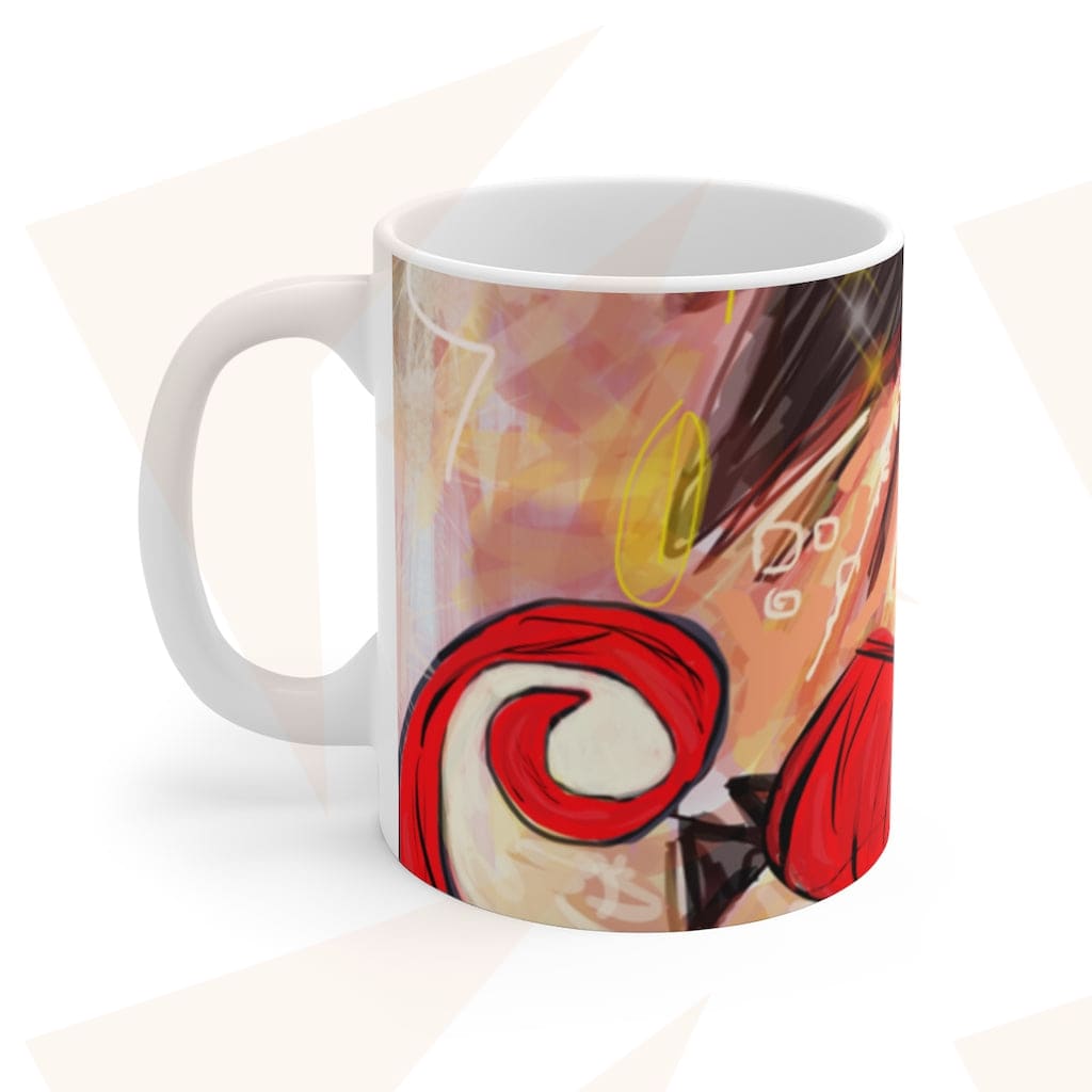 Ceramic Mug Feat. Man With Mustachio Illustration