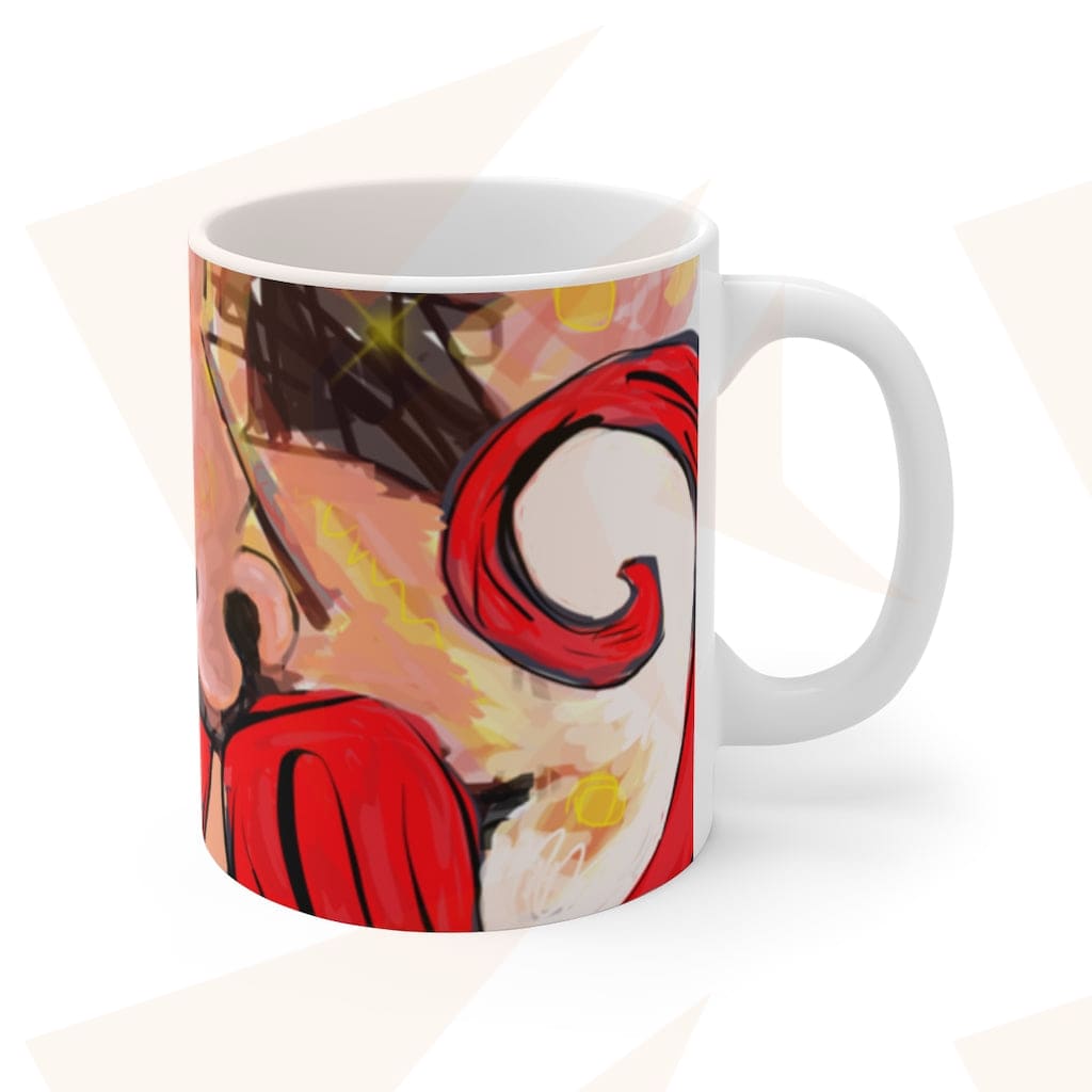 Ceramic Mug Feat. Man With Mustachio Illustration