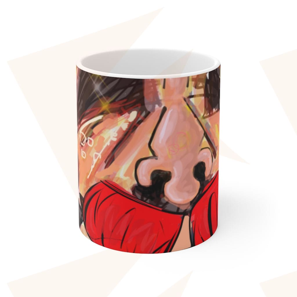 Ceramic Mug Feat. Man With Mustachio Illustration