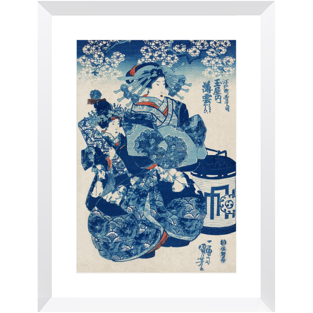 Hokusai's 'Lady in Blue' Framed Print - Left