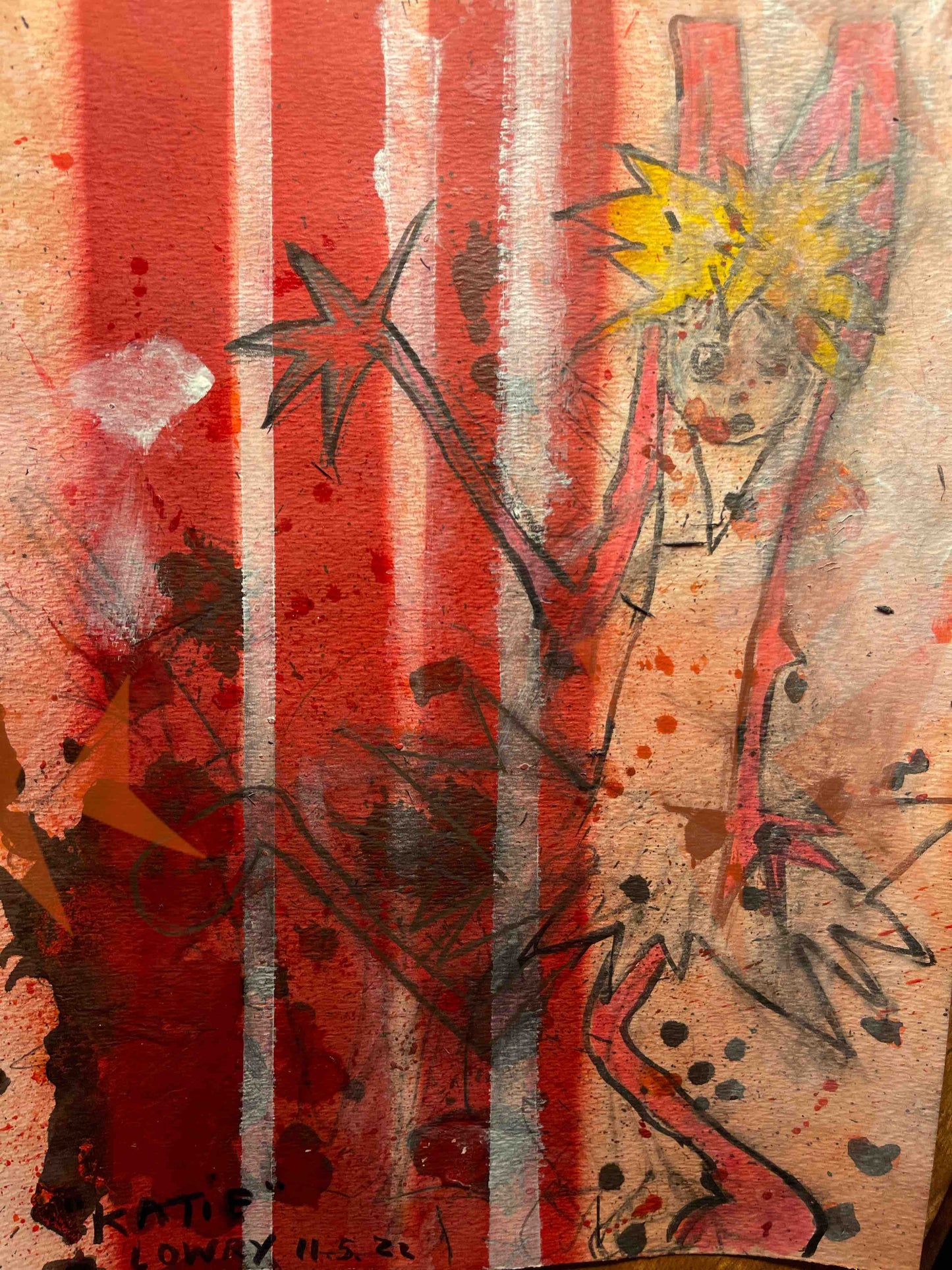 "Katie" Original Drawing/ Painting on Watercolor Paper