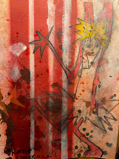 "Katie" Original Drawing/ Painting on Watercolor Paper