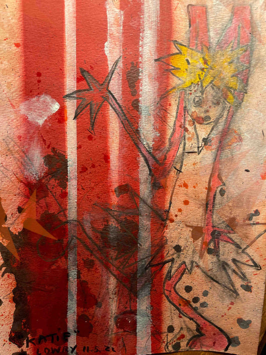 "Katie" Original Drawing/ Painting on Watercolor Paper