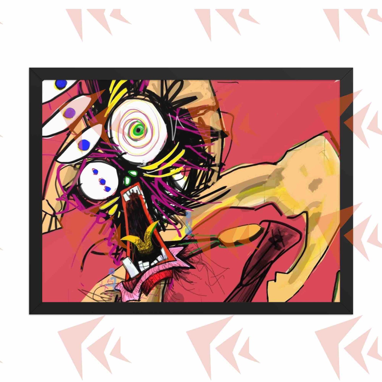 Flying Madman Framed Print (Click SECOND ADD TO CART BUTTON for Free Magnet!)