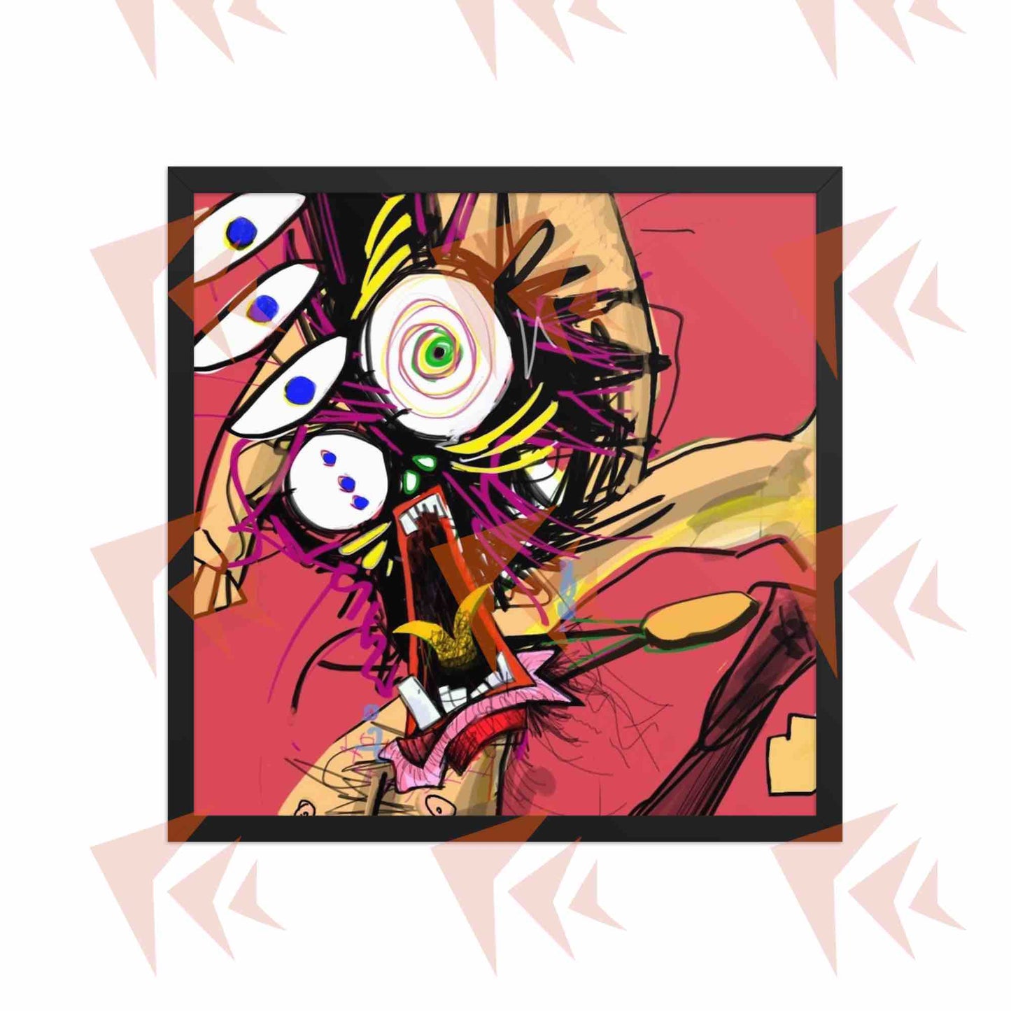 Flying Madman Framed Print (Click SECOND ADD TO CART BUTTON for Free Magnet!)