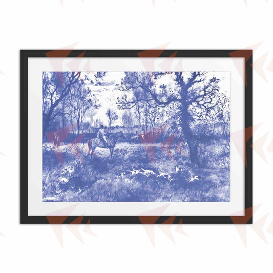 Irish Foxhunt Watercolor Reproduction - Scene 04