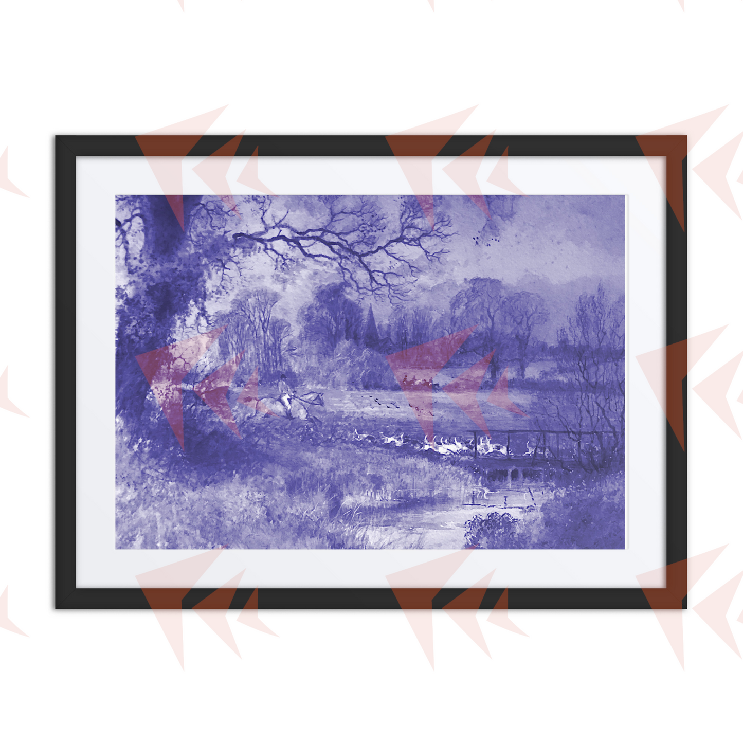 Irish Foxhunt Watercolor Reproduction - Scene 03