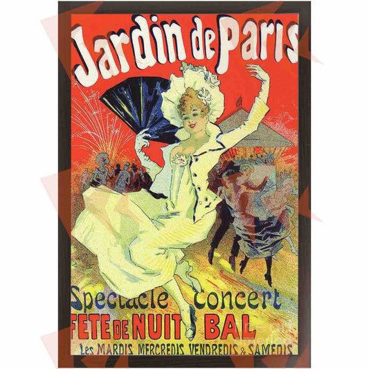Jardin de Paris Framed Jules Cheret Framed Print - 16"x24"
