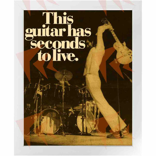"This guitar has seconds to live." - Pete Smashing His Guitar Framed Print in Yellow