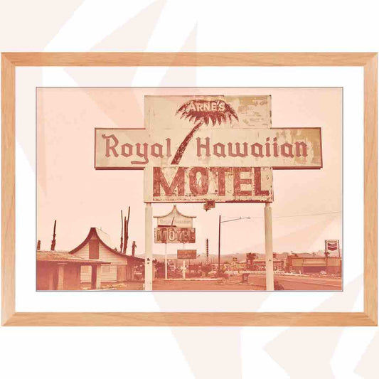 Royal Hawaiian Motel Original 35mm Framed Print - Barstow, CA 20”x30”