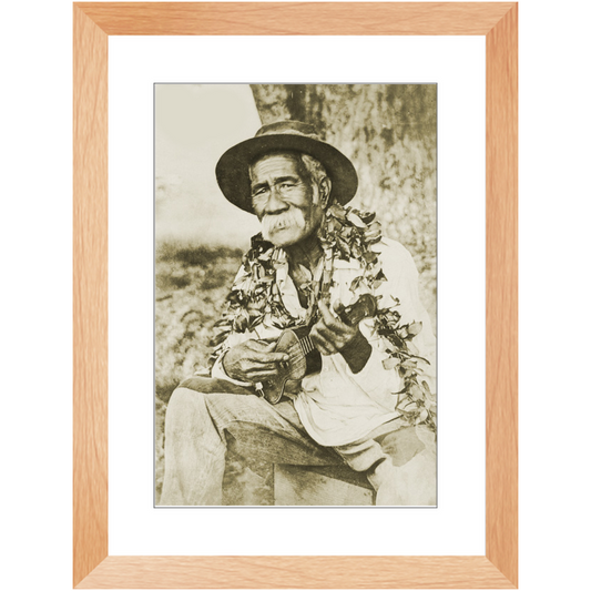 Vintage Hawaiian Man Playing Ukulele Framed Print